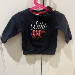Wild One Black Kids Sweatshirt 6-12m
